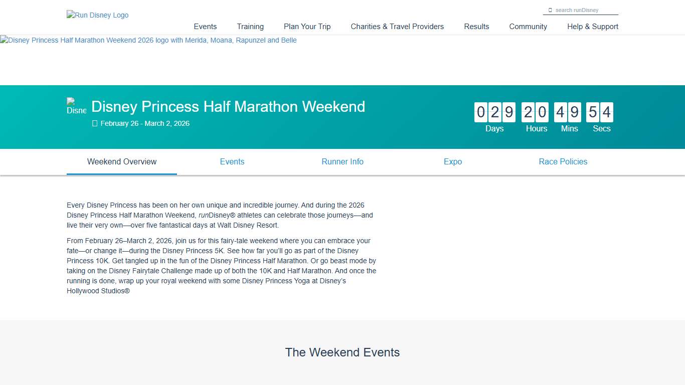 Disney Princess Half Marathon Weekend runDisney